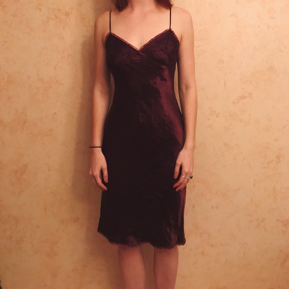 Vintage Burgundy Slip Dress - Picture 5 of 5